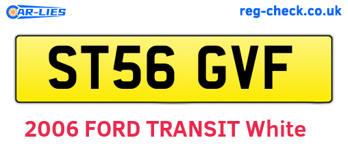 ST56GVF are the vehicle registration plates.