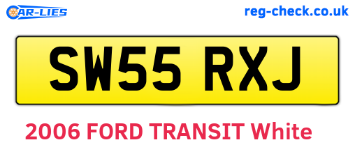 SW55RXJ are the vehicle registration plates.