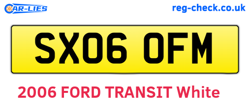 SX06OFM are the vehicle registration plates.