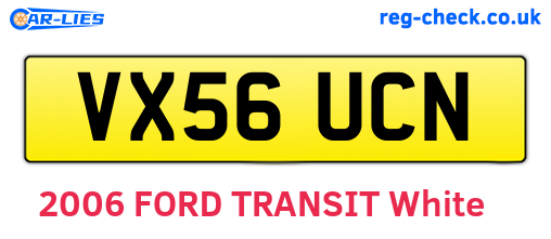 VX56UCN are the vehicle registration plates.