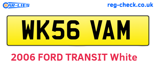 WK56VAM are the vehicle registration plates.