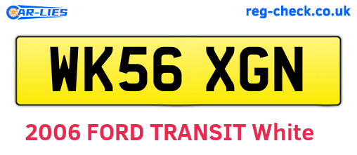 WK56XGN are the vehicle registration plates.