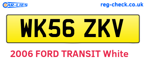 WK56ZKV are the vehicle registration plates.