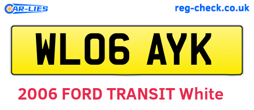 WL06AYK are the vehicle registration plates.