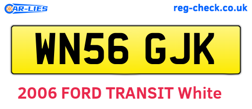 WN56GJK are the vehicle registration plates.