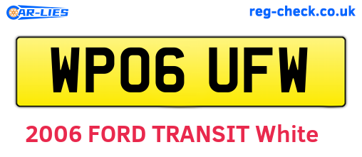 WP06UFW are the vehicle registration plates.