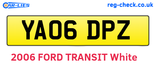 YA06DPZ are the vehicle registration plates.