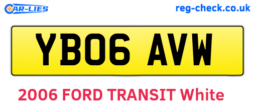 YB06AVW are the vehicle registration plates.