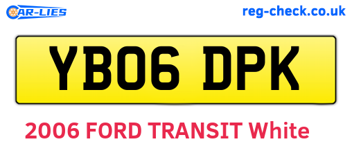 YB06DPK are the vehicle registration plates.