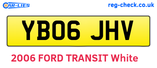 YB06JHV are the vehicle registration plates.
