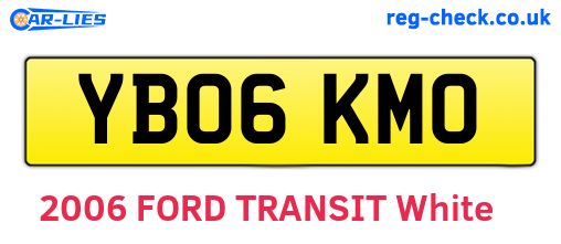 YB06KMO are the vehicle registration plates.