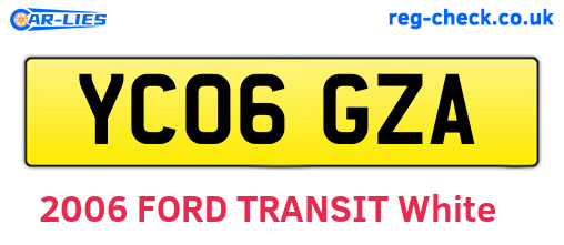YC06GZA are the vehicle registration plates.