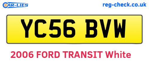 YC56BVW are the vehicle registration plates.