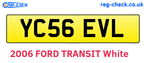 YC56EVL are the vehicle registration plates.