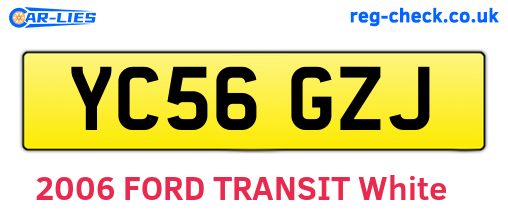 YC56GZJ are the vehicle registration plates.