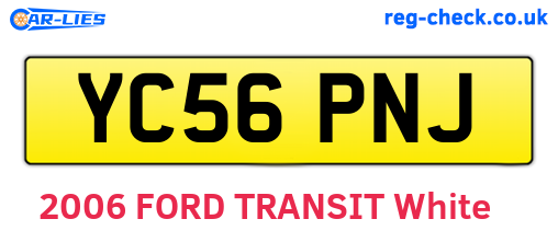 YC56PNJ are the vehicle registration plates.