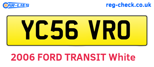 YC56VRO are the vehicle registration plates.