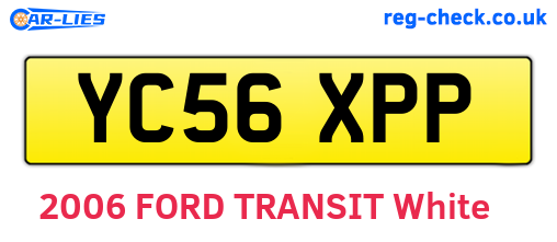 YC56XPP are the vehicle registration plates.
