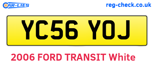 YC56YOJ are the vehicle registration plates.