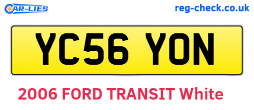YC56YON are the vehicle registration plates.