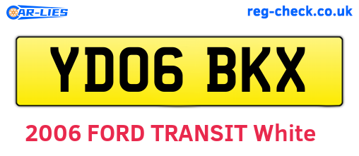 YD06BKX are the vehicle registration plates.