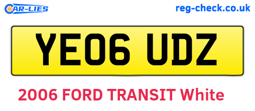 YE06UDZ are the vehicle registration plates.
