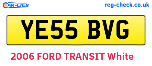 YE55BVG are the vehicle registration plates.