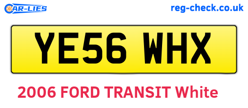 YE56WHX are the vehicle registration plates.