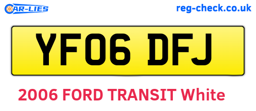 YF06DFJ are the vehicle registration plates.
