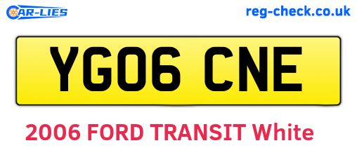 YG06CNE are the vehicle registration plates.