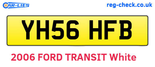 YH56HFB are the vehicle registration plates.