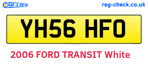 YH56HFO are the vehicle registration plates.