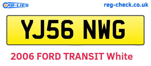 YJ56NWG are the vehicle registration plates.
