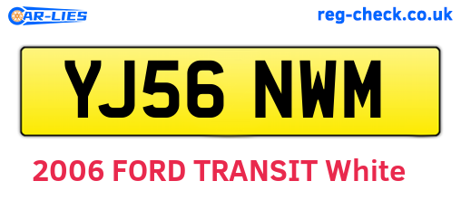 YJ56NWM are the vehicle registration plates.