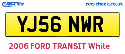 YJ56NWR are the vehicle registration plates.