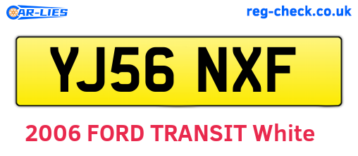 YJ56NXF are the vehicle registration plates.