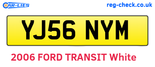 YJ56NYM are the vehicle registration plates.