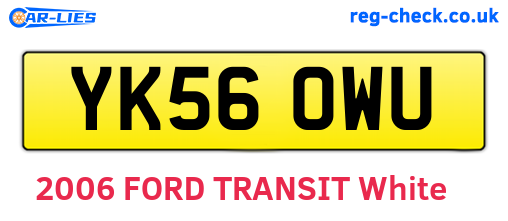 YK56OWU are the vehicle registration plates.