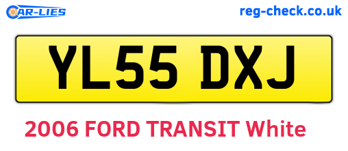 YL55DXJ are the vehicle registration plates.