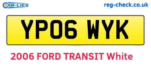 YP06WYK are the vehicle registration plates.