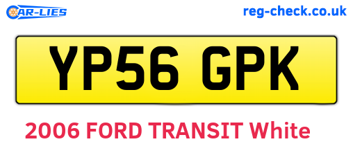 YP56GPK are the vehicle registration plates.