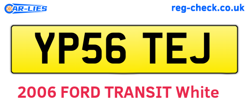 YP56TEJ are the vehicle registration plates.