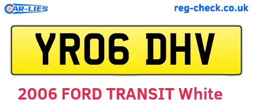 YR06DHV are the vehicle registration plates.
