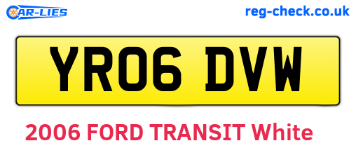 YR06DVW are the vehicle registration plates.