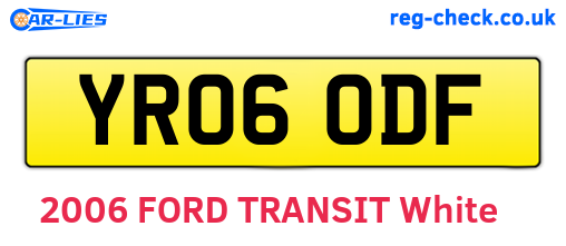 YR06ODF are the vehicle registration plates.