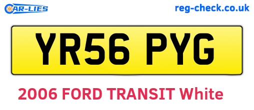 YR56PYG are the vehicle registration plates.