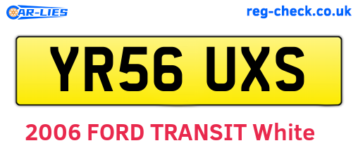 YR56UXS are the vehicle registration plates.