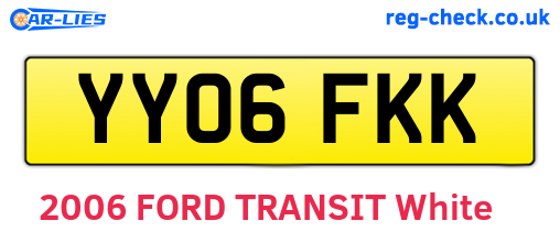 YY06FKK are the vehicle registration plates.