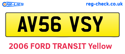 AV56VSY are the vehicle registration plates.