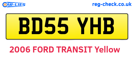 BD55YHB are the vehicle registration plates.